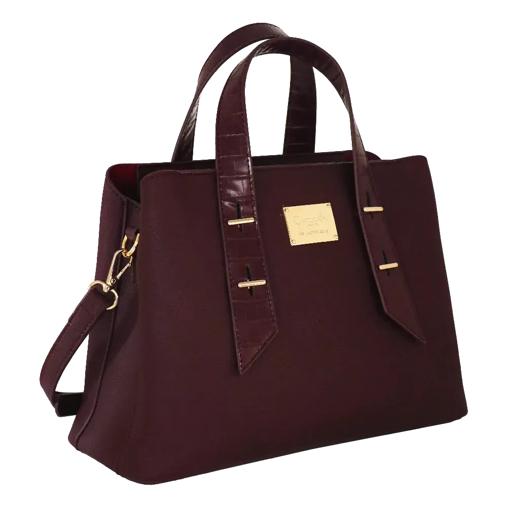 Camomilla Milano | Borsa a Mano M Bree Burgundy | Ecopelle e Dettagli Cocco