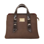 Camomilla Milano | Borsa a Mano M Bree Marrone | Ecopelle Martellata ed Effetto Croco