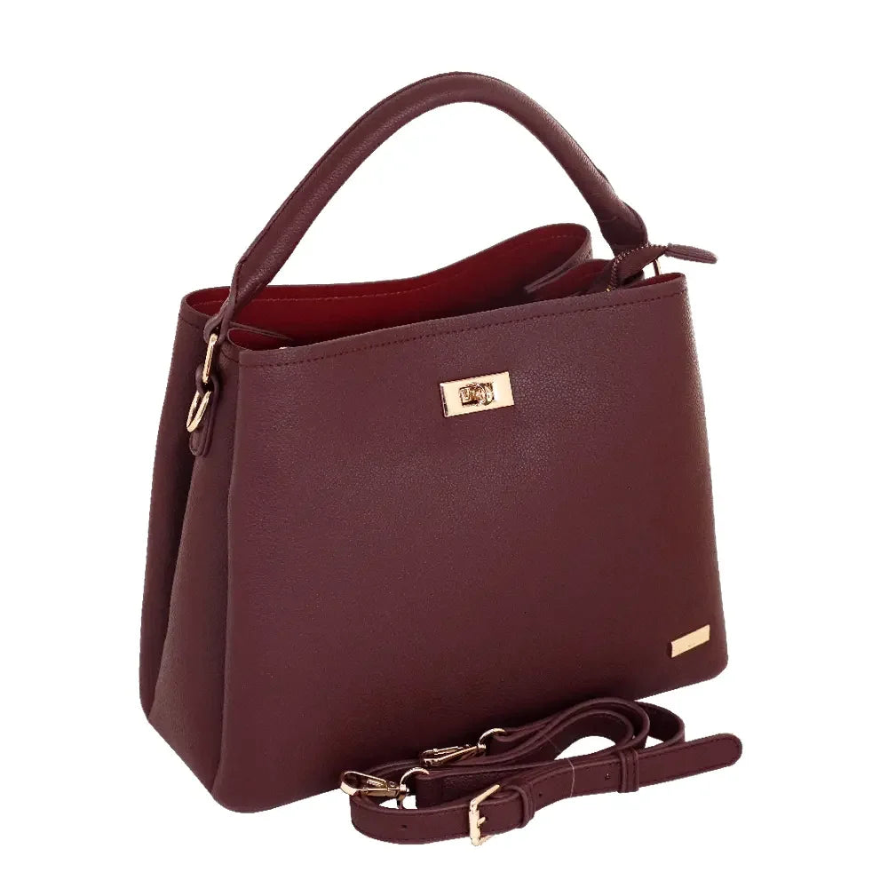 Camomilla Milano | Borsa a Mano M Jill Burgundy | Ecopelle Martellata