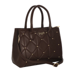 Camomilla Milano | Borsa a Mano M Sweet Studs Marrone Scuro | Ecopelle Trapuntata