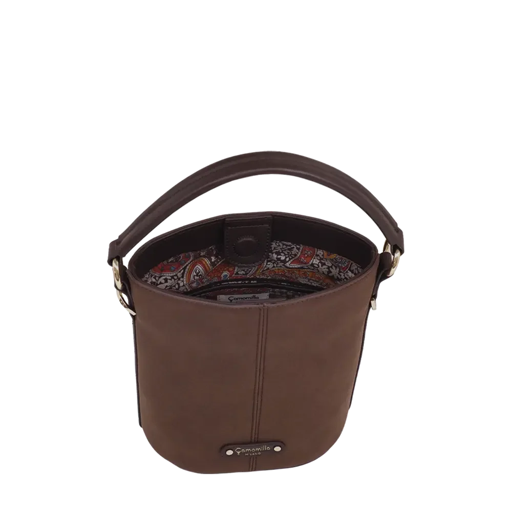 Camomilla Milano | Borsa a Mano S Daily Soft Marrone Scuro | Mini Secchiello Scamosciato