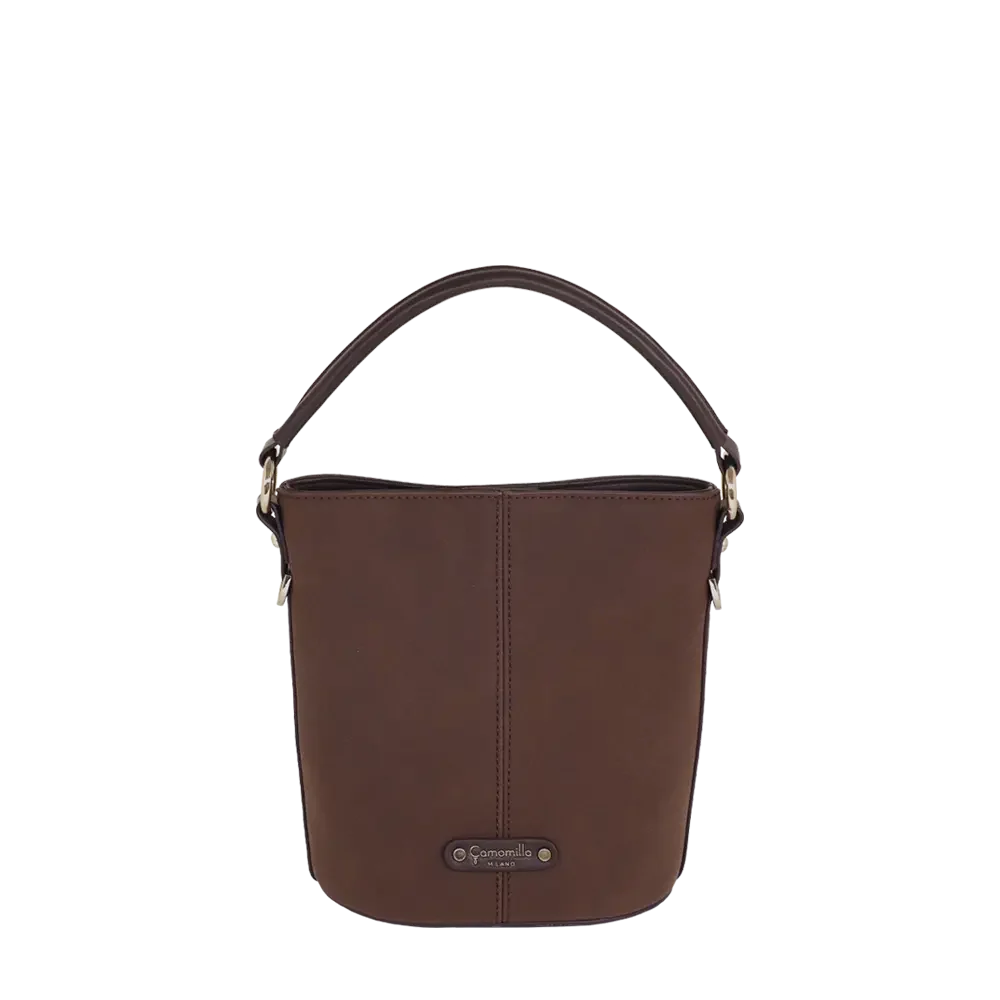 Camomilla Milano | Borsa a Mano S Daily Soft Marrone Scuro | Mini Secchiello Scamosciato