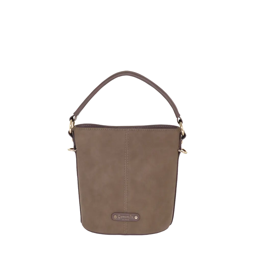 Camomilla Milano | Borsa a Mano S Daily Soft Tortora | Mini Secchiello Scamosciato