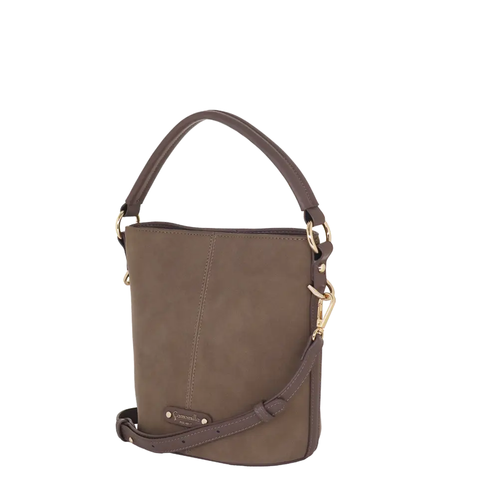Camomilla Milano | Borsa a Mano S Daily Soft Tortora | Mini Secchiello Scamosciato