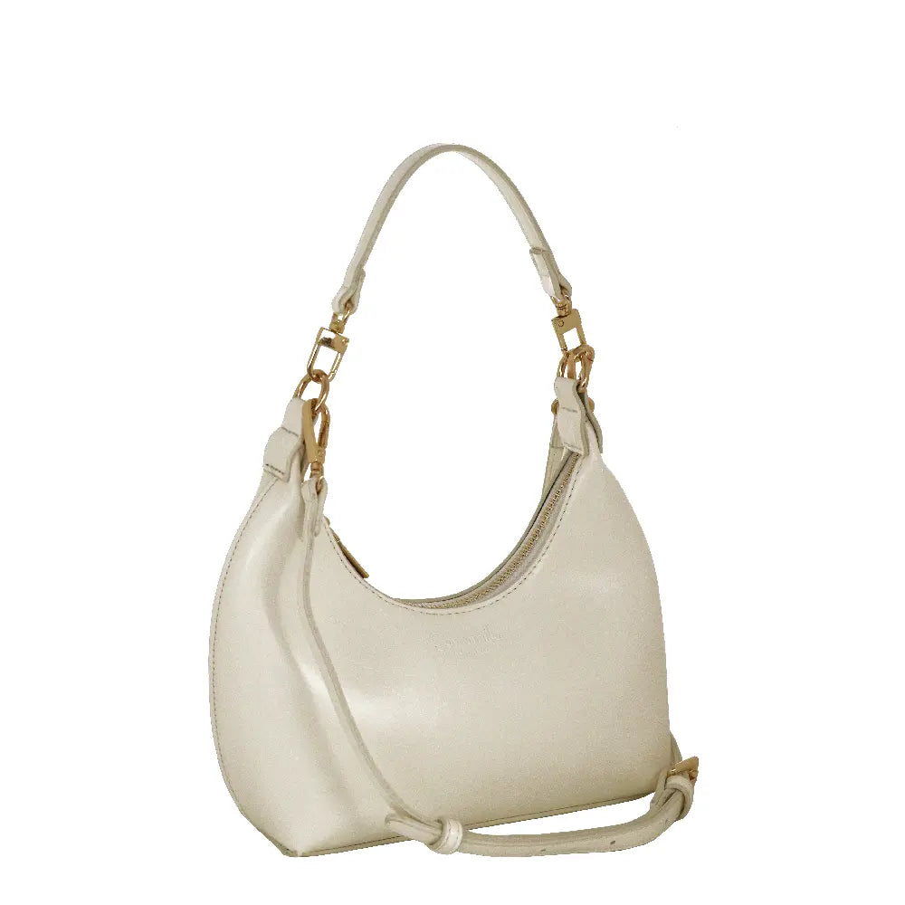 Camomilla Milano | Borsa a Mano S Little Icons Bianco | Effetto Pelle Stropicciata