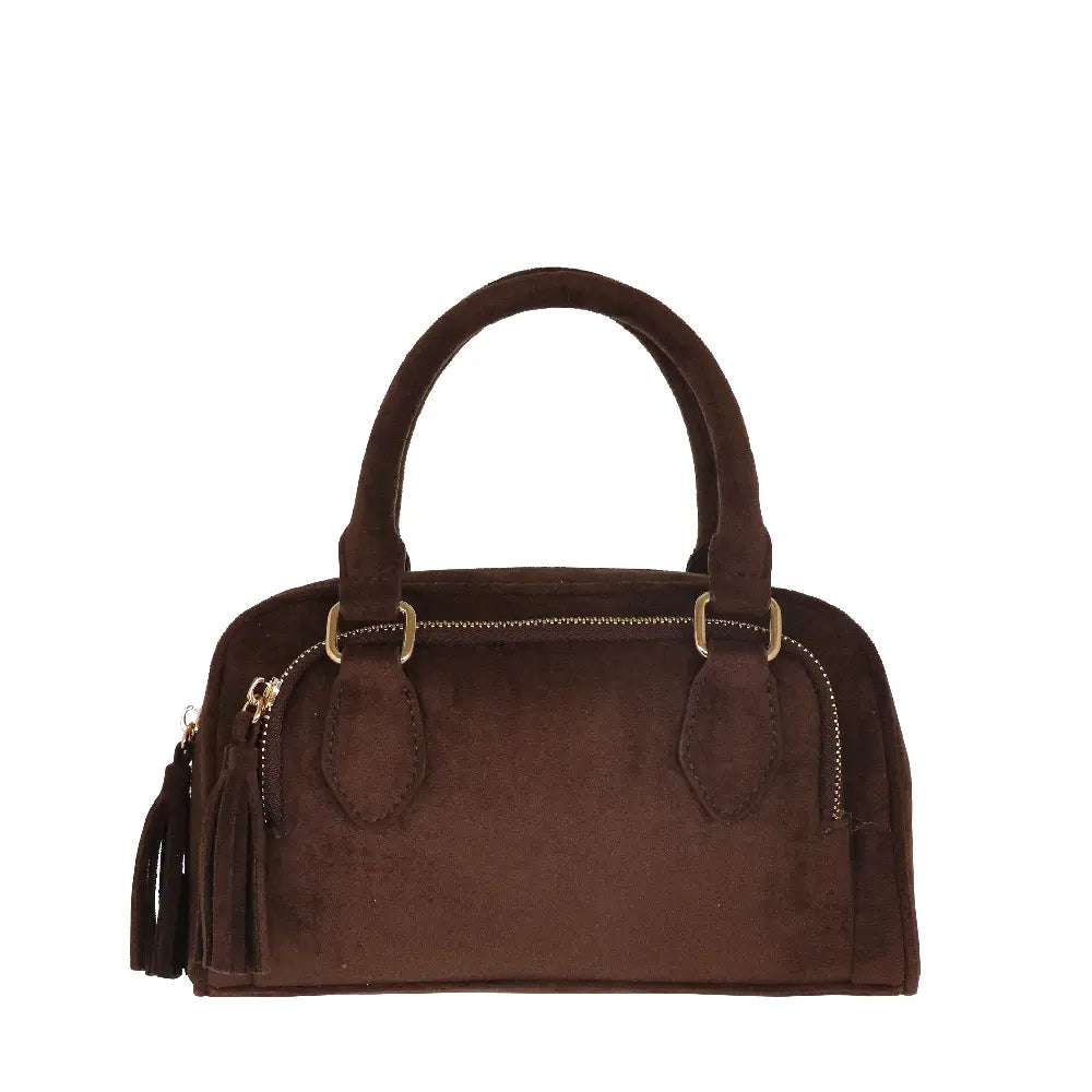 Camomilla Milano | Borsa a Mano S Little Icons Marrone | Mini Bauletto Scamosciato