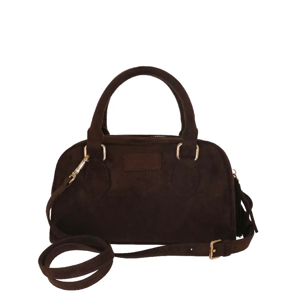 Camomilla Milano | Borsa a Mano S Little Icons Marrone | Mini Bauletto Scamosciato