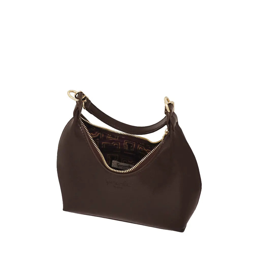 Camomilla Milano | Borsa a Mano S Little Icons Marrone | Effetto Pelle Stropicciata