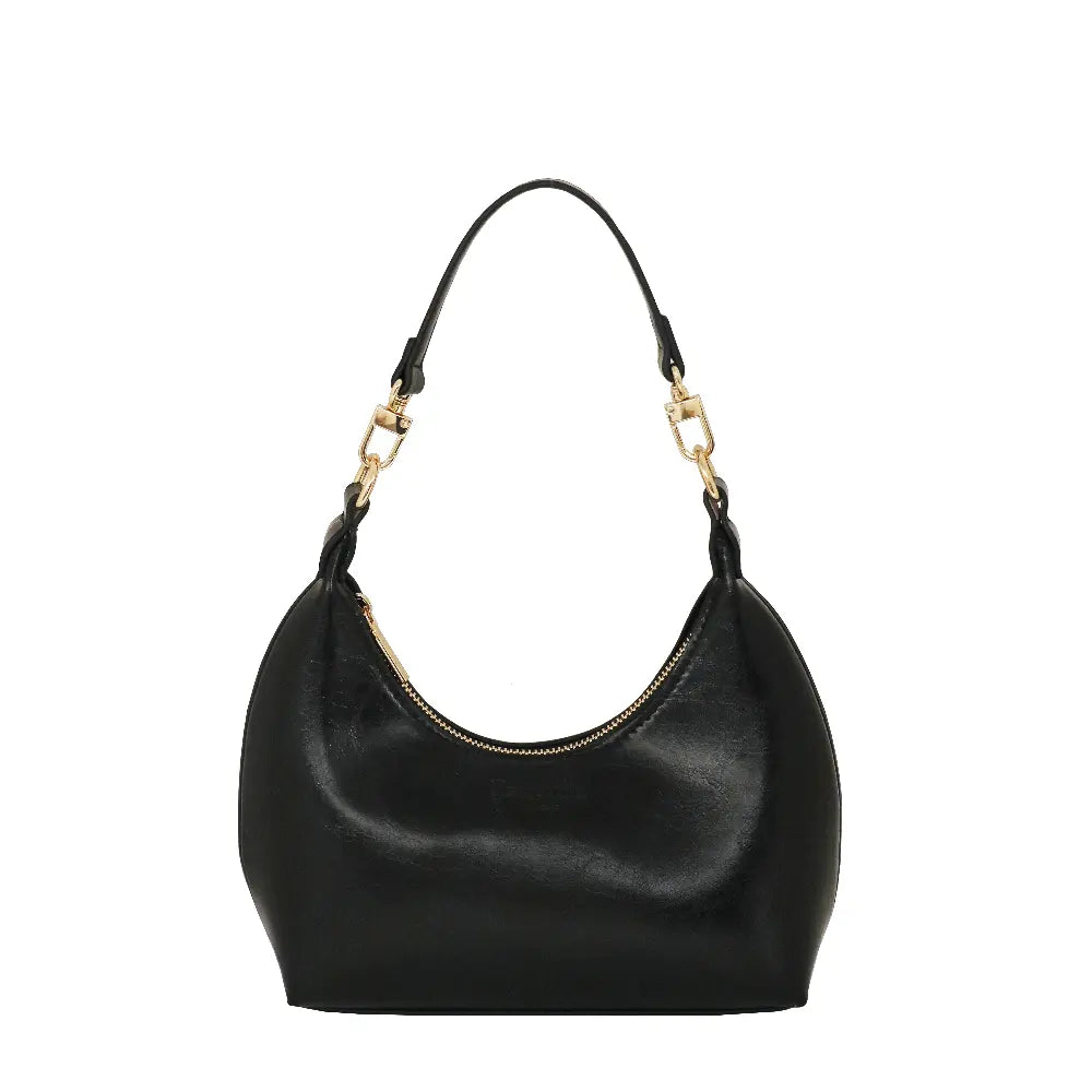 Camomilla Milano | Borsa a Mano S Little Icons Nero | Effetto Pelle Stropicciata