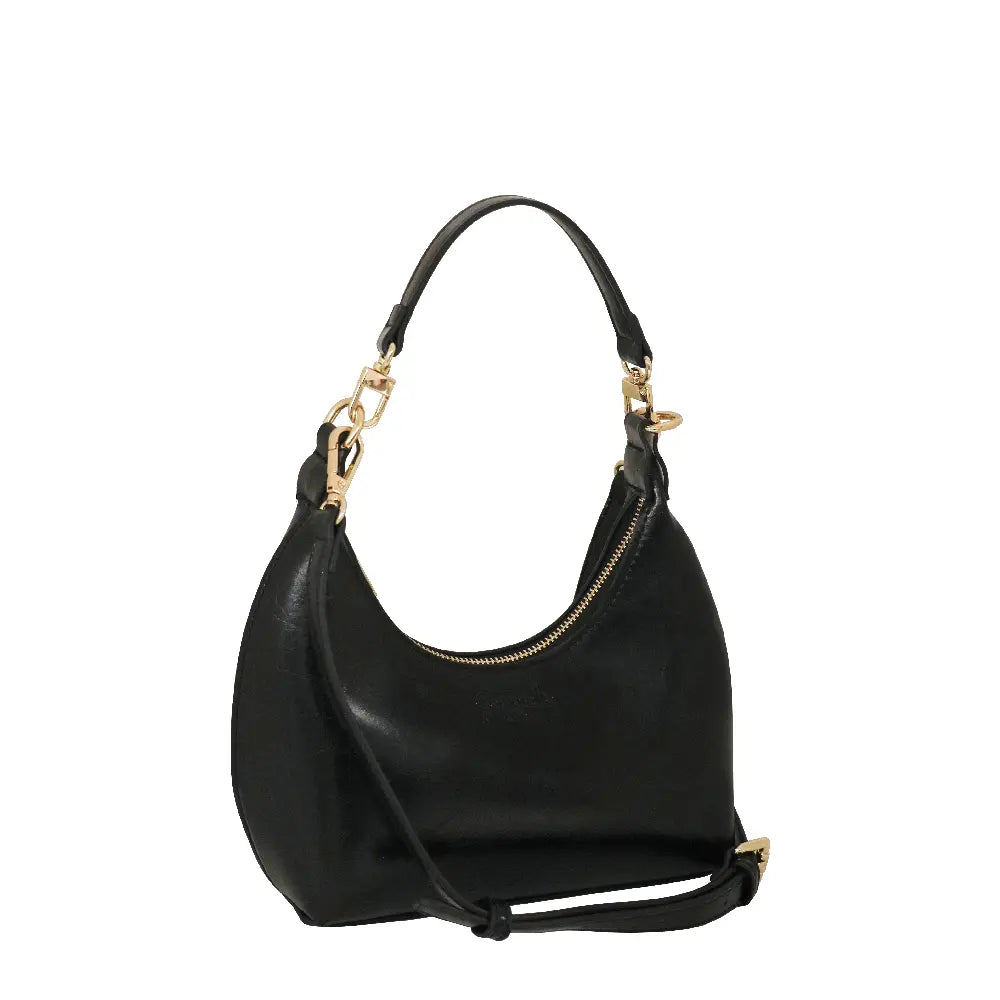 Camomilla Milano | Borsa a Mano S Little Icons Nero | Effetto Pelle Stropicciata