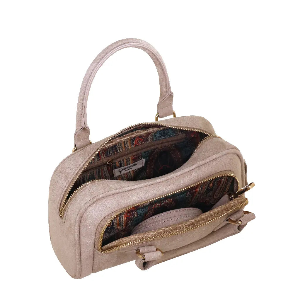 Camomilla Milano | Borsa a Mano S Little Icons Tortora | Mini Bauletto Scamosciato