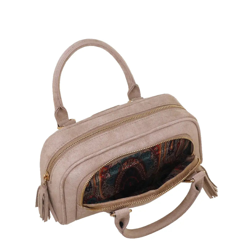 Camomilla Milano | Borsa a Mano S Little Icons Tortora | Mini Bauletto Scamosciato
