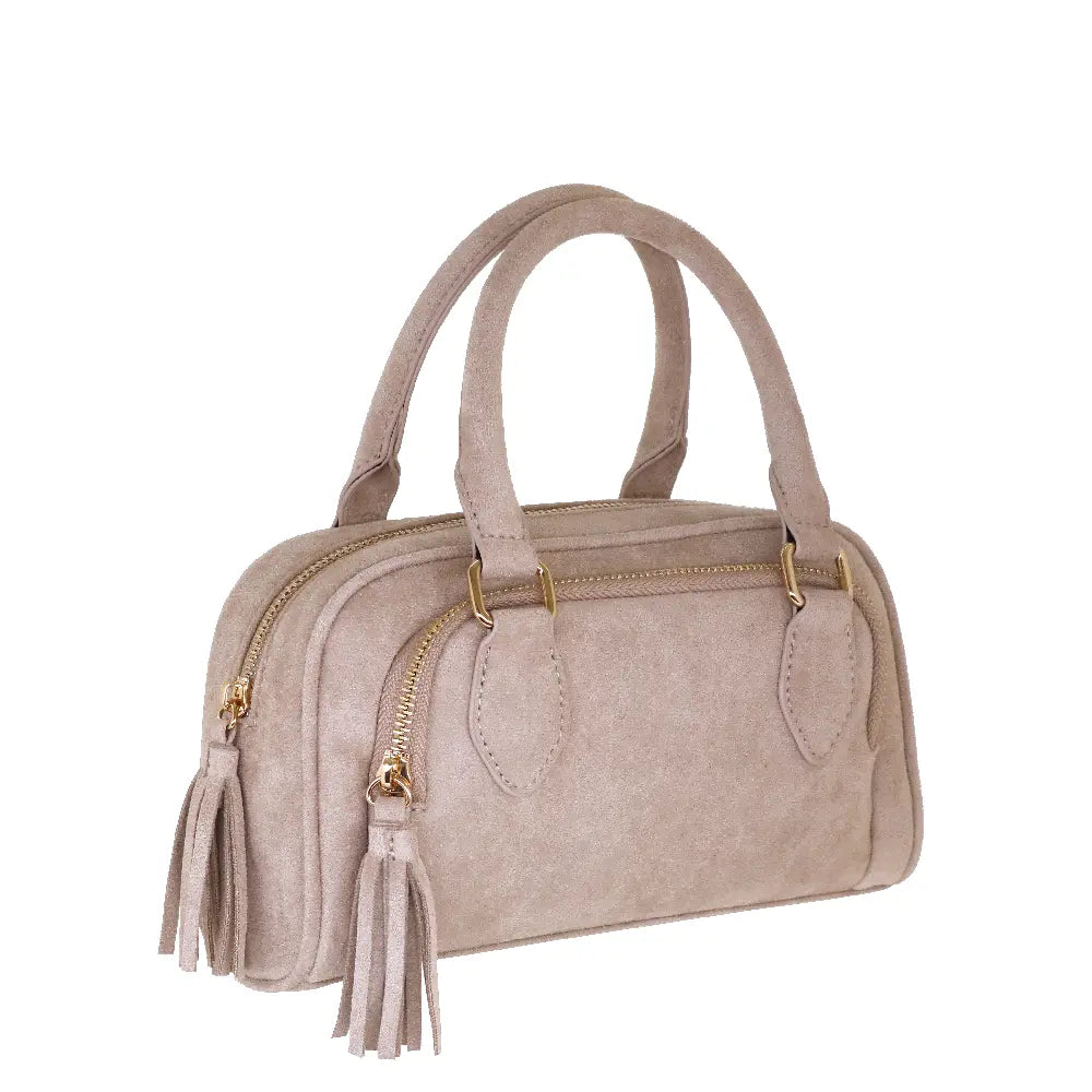 Camomilla Milano | Borsa a Mano S Little Icons Tortora | Mini Bauletto Scamosciato