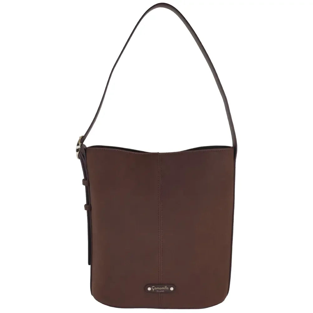 Camomilla Milano | Borsa a Spalla L Daily Soft Marrone Scuro | Secchiello Effetto Scamosciato