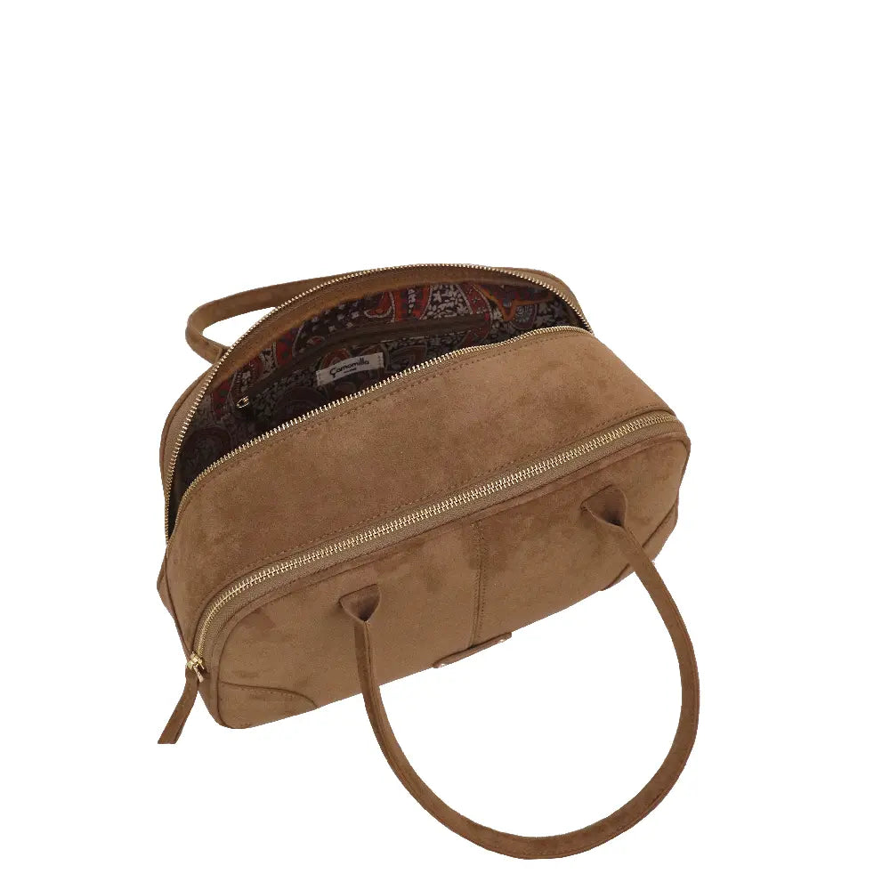 Camomilla Milano | Borsa a Spalla M Glossy & Amber Tortora | Camoscio Sintetico