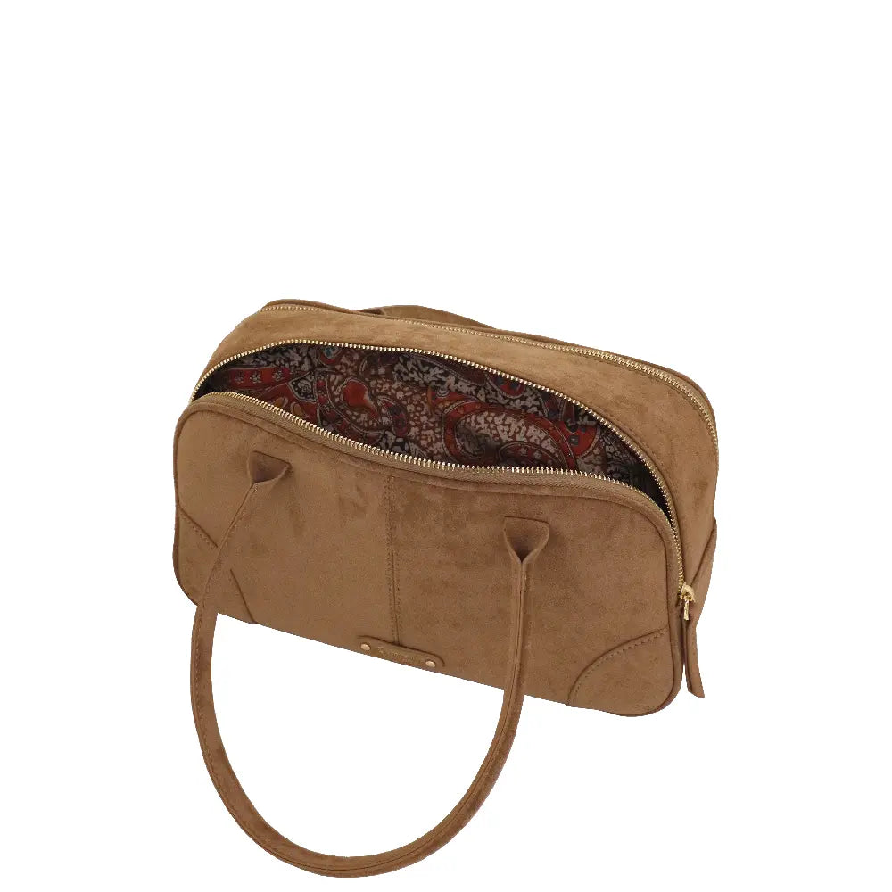 Camomilla Milano | Borsa a Spalla M Glossy & Amber Tortora | Camoscio Sintetico