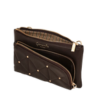 Camomilla Milano | City Phone Bag Sweet Studs Marrone Scuro | Borsa a Tracolla Trapuntata