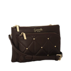 Camomilla Milano | City Phone Bag Sweet Studs Marrone Scuro | Borsa a Tracolla Trapuntata