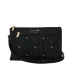 Camomilla Milano | City Phone Bag Sweet Studs Nero | Borsa a Tracolla Trapuntata