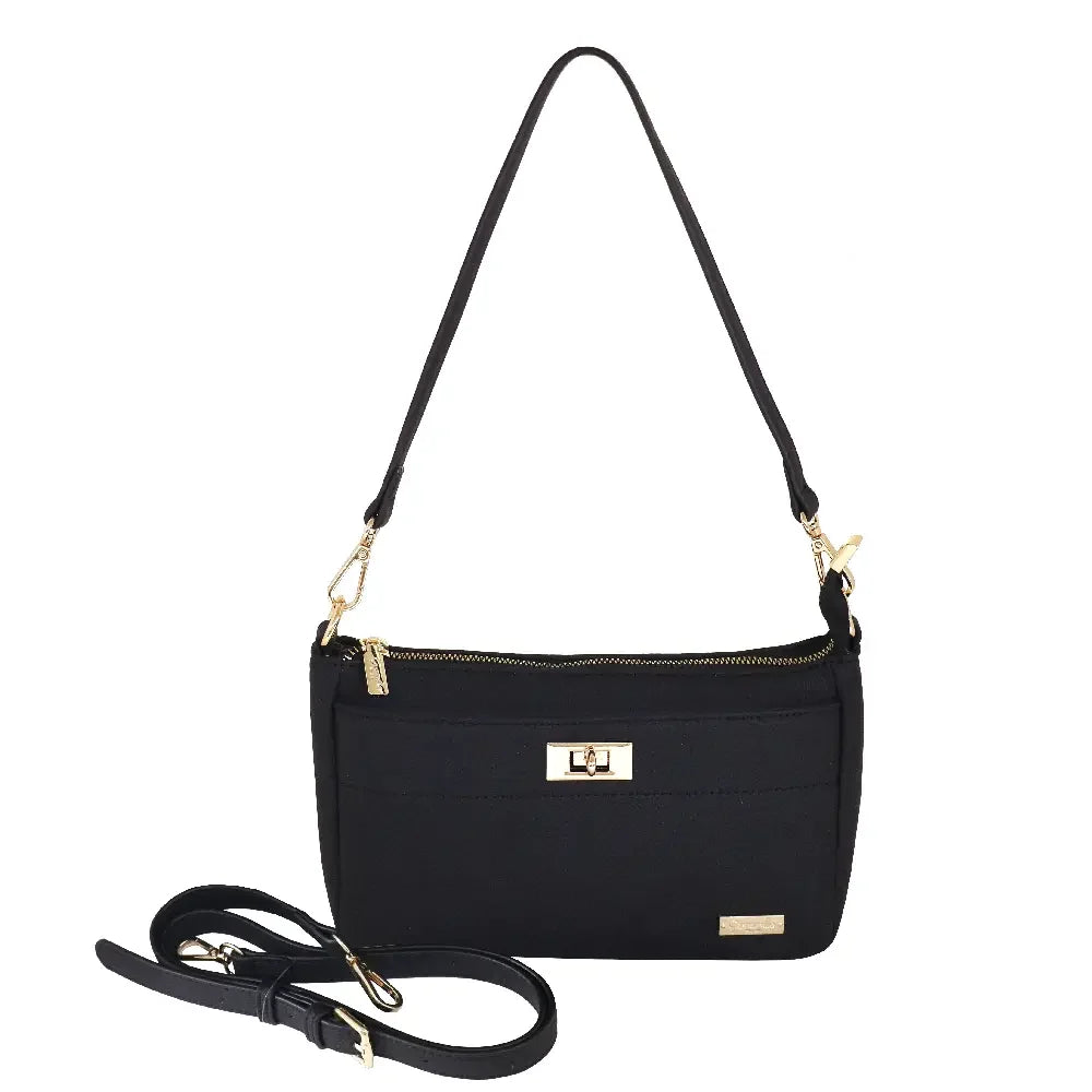 Camomilla Milano | Borsa a Tracolla S Twist Nero | Ecopelle Effetto Mat