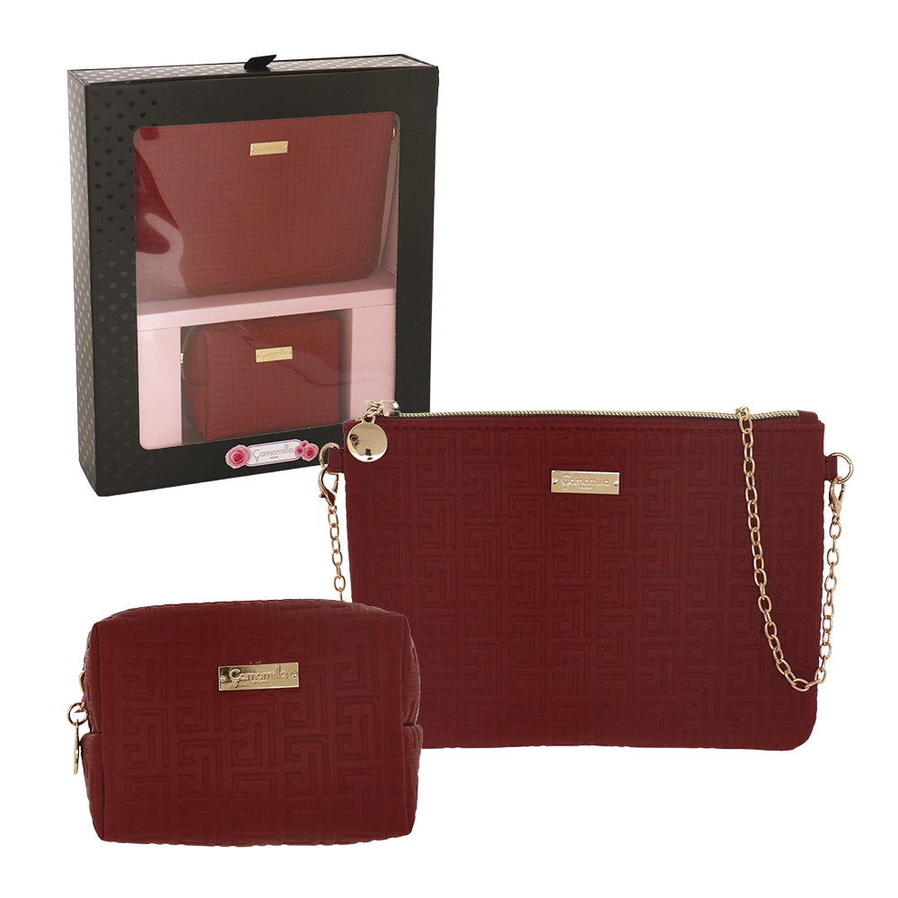 Camomilla Milano | Gift Box Tracolla e Necessaire S Burgundy | Idea Regalo