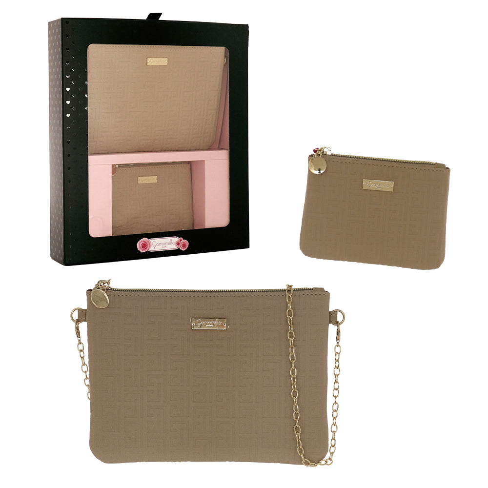 Camomilla Milano | Gift Box Tracolla e Busta Piatta S Beige | Idea Regalo