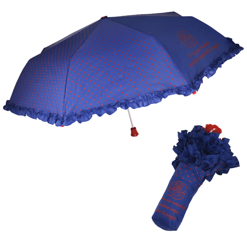 Camomilla Milano | Ombrello Mini con Rosa Blu Rose