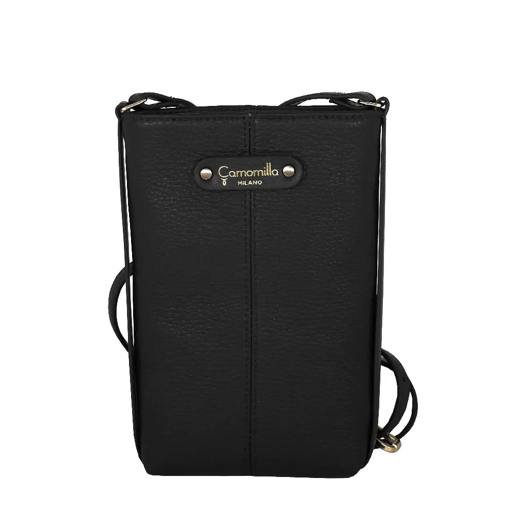Camomilla Milano | Portacellulare Daily Soft Nero | Effetto Pelle Martellata
