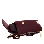 Camomilla Milano | Portacellulare Metropolitan Burgundy | Ecopelle a Contrasto