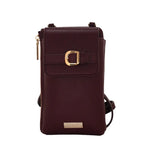 Camomilla Milano | Portacellulare Metropolitan Burgundy | Ecopelle a Contrasto