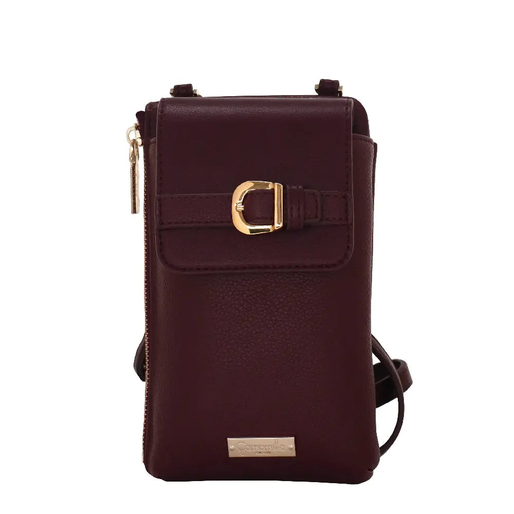 Camomilla Milano | Portacellulare Metropolitan Burgundy | Ecopelle a Contrasto
