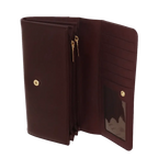 Camomilla Milano | Portafoglio L Flap Nice Wallet Burgundy | Vernice Stropicciata