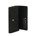 Camomilla Milano | Portafoglio L Flap Nice Wallet Nero | Effetto Croco Lucido