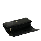 Camomilla Milano | Portafoglio L Flap Nice Wallet Nero | Effetto Croco Lucido