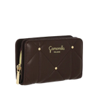 Camomilla Milano | Portafoglio M Flap Sweet Studs Marrone Scuro | Ecopelle Trapuntata