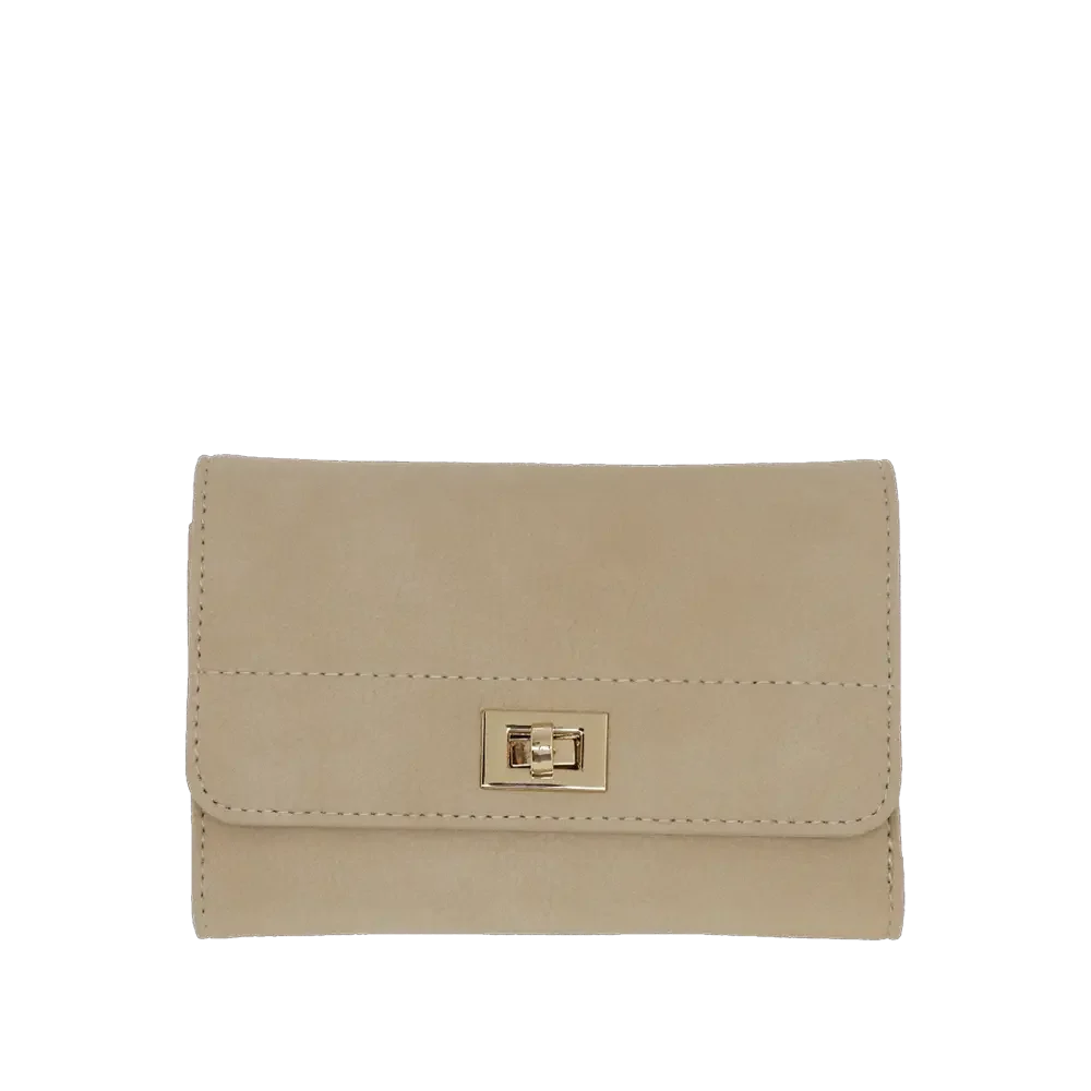 Camomilla Milano | Portafoglio M Flap Twist Beige | Ecopelle Effetto Mat