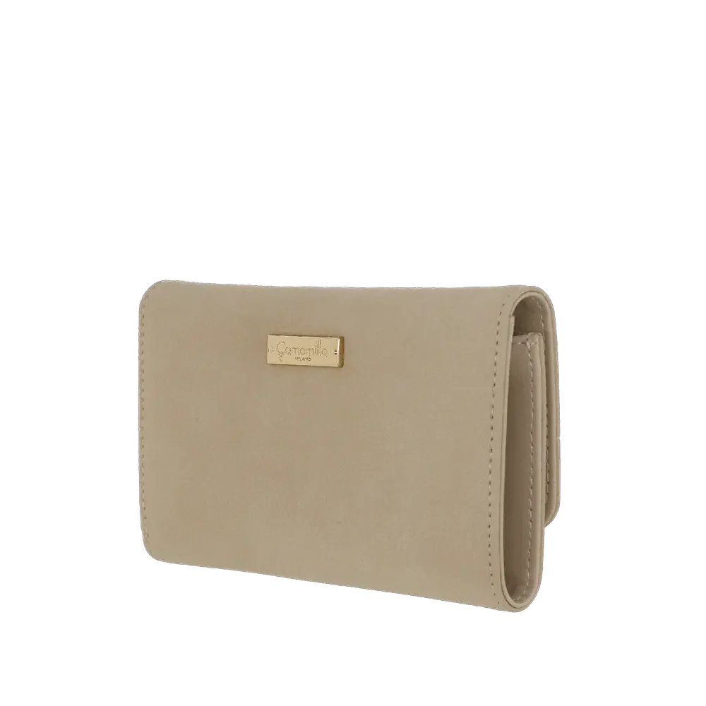 Camomilla Milano | Portafoglio M Flap Twist Beige | Ecopelle Effetto Mat