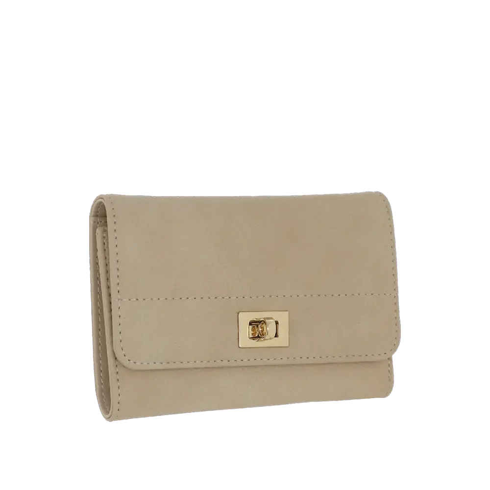 Camomilla Milano | Portafoglio M Flap Twist Beige | Ecopelle Effetto Mat