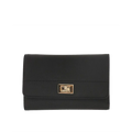 Camomilla Milano | Portafoglio M Flap Twist Nero | Ecopelle Effetto Mat