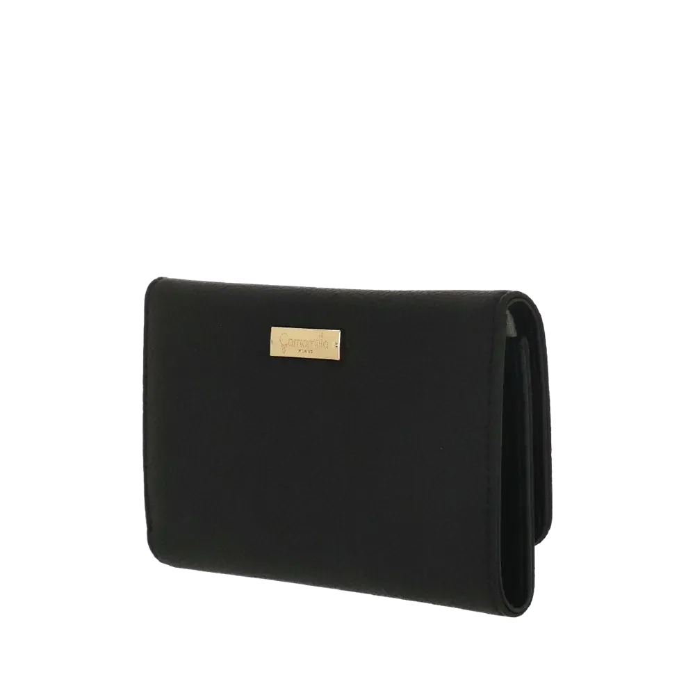 Camomilla Milano | Portafoglio M Flap Twist Nero | Ecopelle Effetto Mat