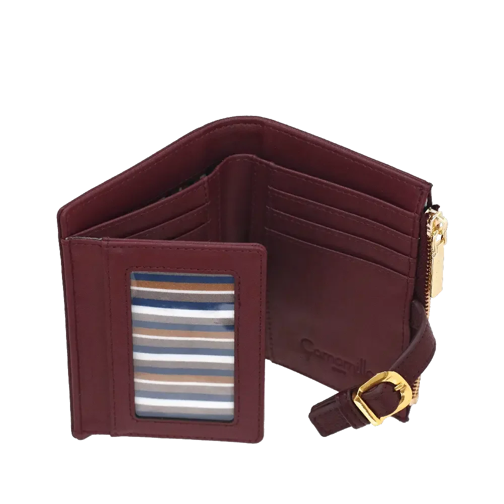 Camomilla Milano | Portafoglio M Metropolitan Burgundy | Ecopelle a Contrasto