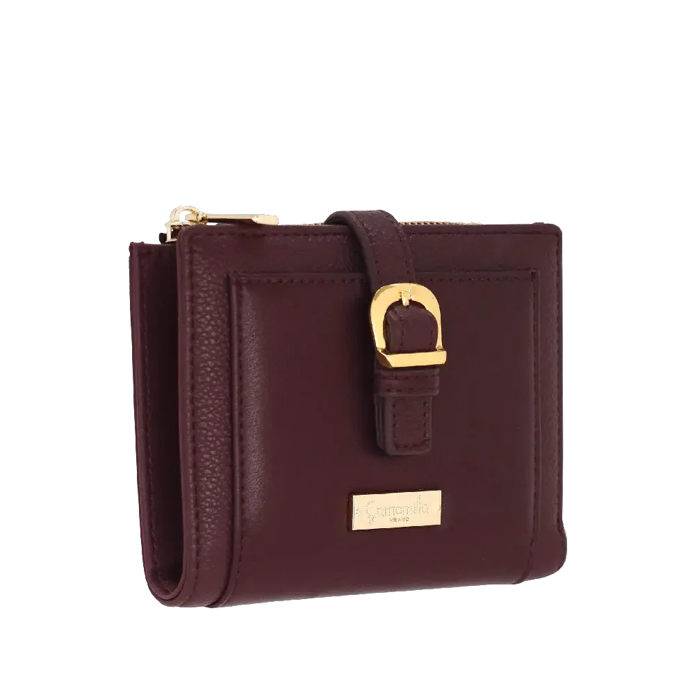 Camomilla Milano | Portafoglio M Metropolitan Burgundy | Ecopelle a Contrasto