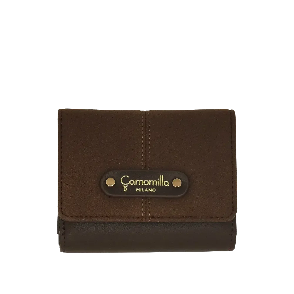 Camomilla Milano | Portafoglio S Flap Daily Soft Marrone Scuro | Effetto Scamosciato