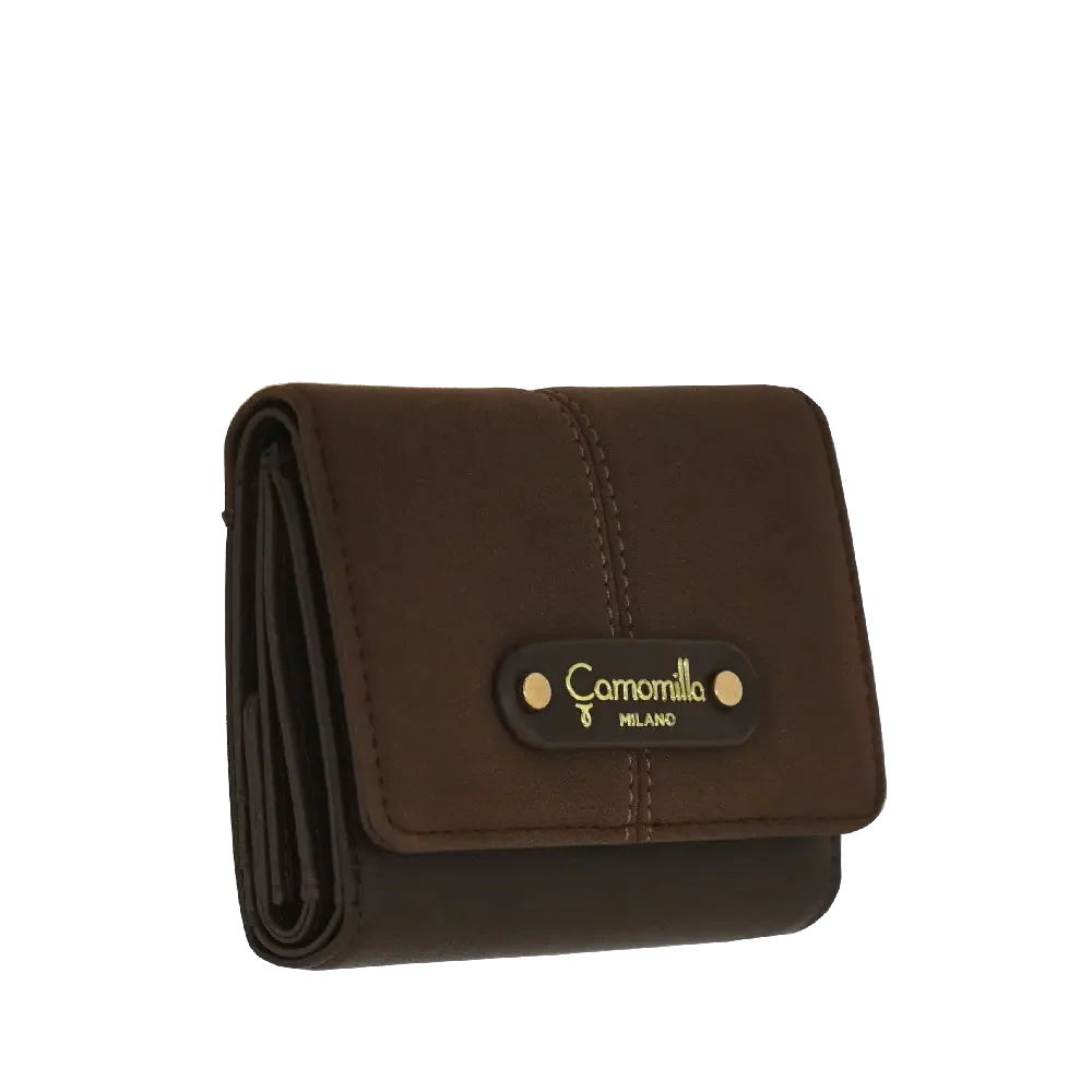 Camomilla Milano | Portafoglio S Flap Daily Soft Marrone Scuro | Effetto Scamosciato