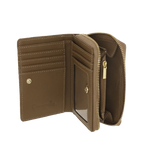 Camomilla Milano | Portafoglio S Flap Glossy & Amber Tortora | Effetto Scamosciato