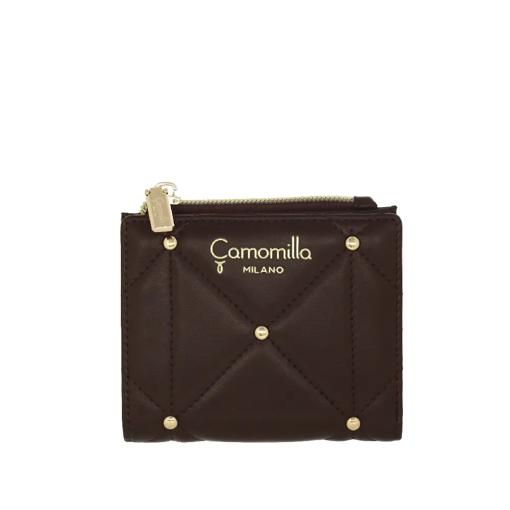 Camomilla Milano | Portafoglio S Slim Sweet Studs Marrone Scuro | Ecopelle Trapuntata