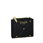 Camomilla Milano | Portafoglio S Slim Sweet Studs Nero | Ecopelle Trapuntata con Borchie