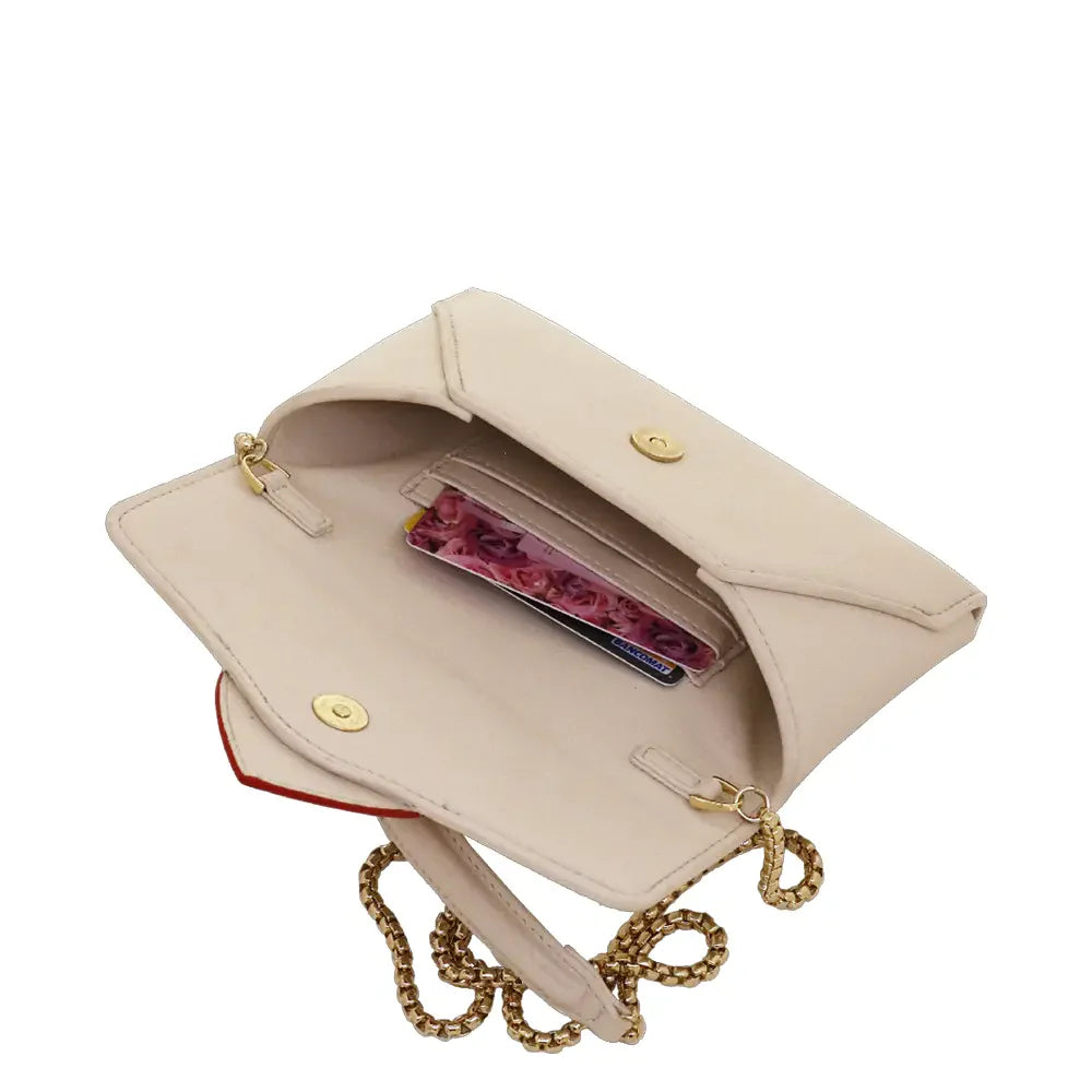 Camomilla Milano | Tracollina Love Bag Bianco | Camera Bag con Cuore in Vernice