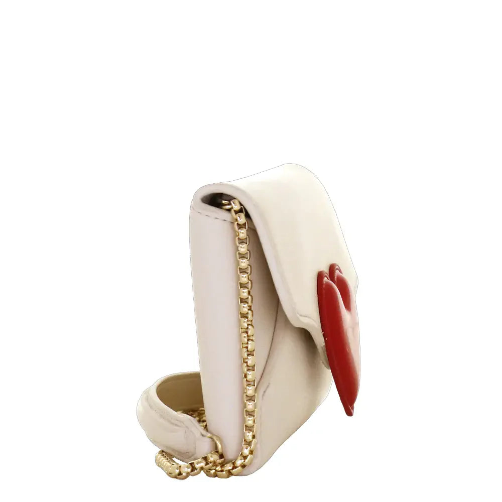 Camomilla Milano | Tracollina Love Bag Bianco | Camera Bag con Cuore in Vernice