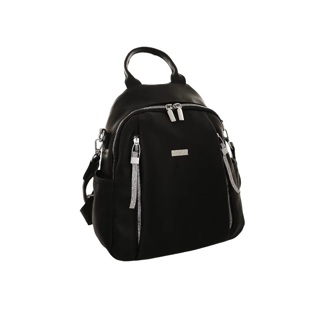 Camomilla Milano | Zaino Casual Frizzy Nero | Zainetto Glamour con Dettagli Brillanti